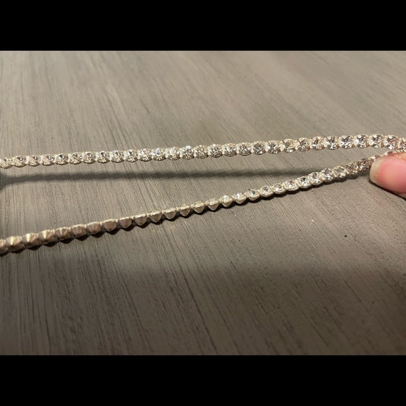 Bridal silk dress with rhinestones, size 4 - Picture 4 of 7